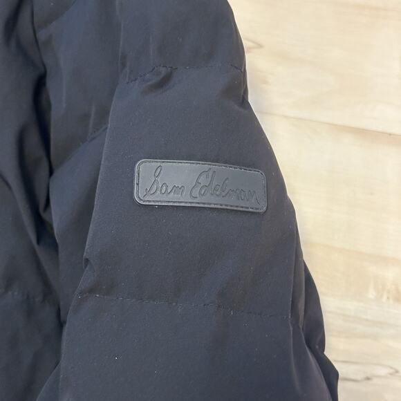 Steve Madden Women M Coat Parka Down Long Hooded Pockets Black - Picture 3 of 11